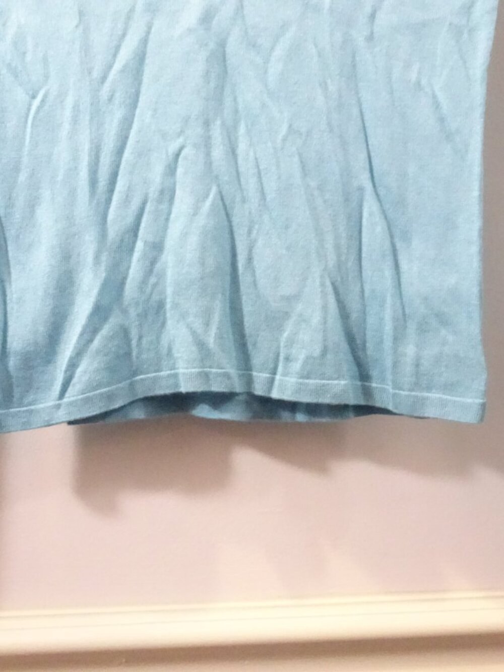 Elie Tahari Colette Silk Cashmere Blend Sweater Size S Turquoise NEW Y2K Slim - Picture 3 of 8